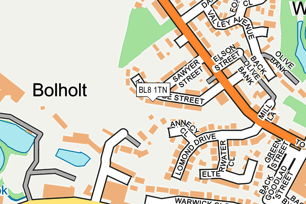 BL8 1TN map - OS OpenMap – Local (Ordnance Survey)
