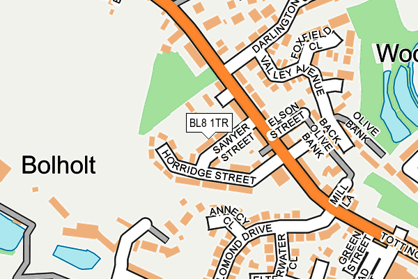 BL8 1TR map - OS OpenMap – Local (Ordnance Survey)