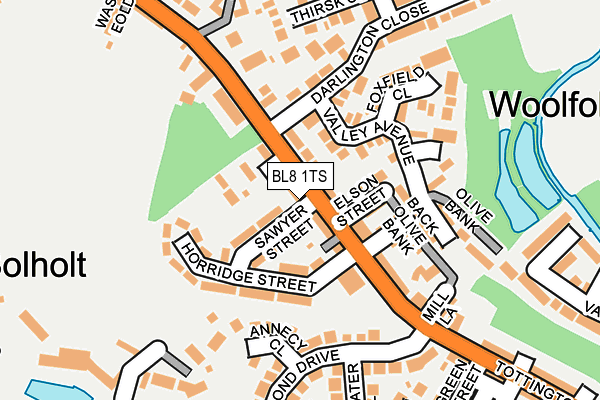 BL8 1TS map - OS OpenMap – Local (Ordnance Survey)