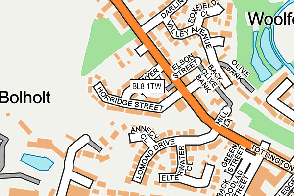 BL8 1TW map - OS OpenMap – Local (Ordnance Survey)