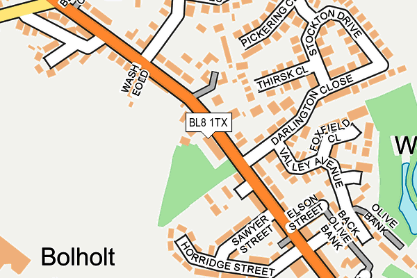 BL8 1TX map - OS OpenMap – Local (Ordnance Survey)