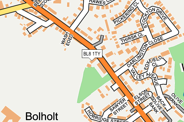 BL8 1TY map - OS OpenMap – Local (Ordnance Survey)