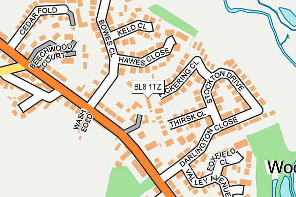 BL8 1TZ map - OS OpenMap – Local (Ordnance Survey)