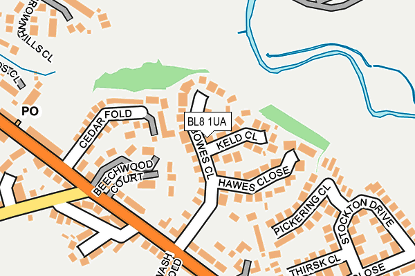 BL8 1UA map - OS OpenMap – Local (Ordnance Survey)