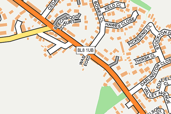 BL8 1UB map - OS OpenMap – Local (Ordnance Survey)