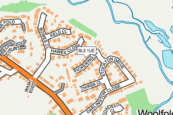 BL8 1UE map - OS OpenMap – Local (Ordnance Survey)