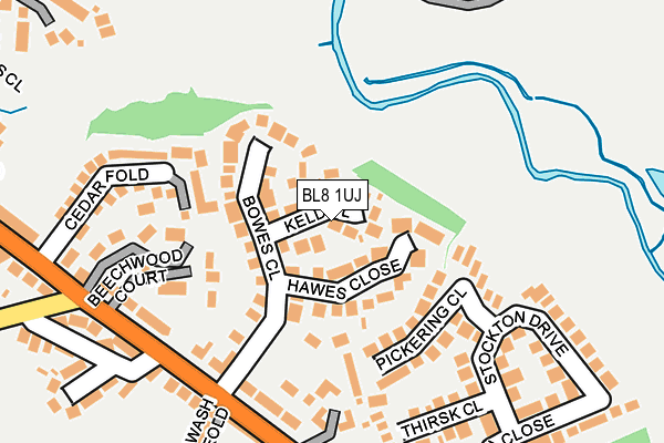 BL8 1UJ map - OS OpenMap – Local (Ordnance Survey)