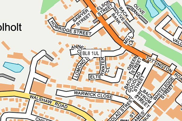 BL8 1UL map - OS OpenMap – Local (Ordnance Survey)