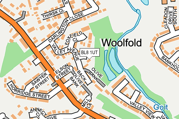 BL8 1UT map - OS OpenMap – Local (Ordnance Survey)