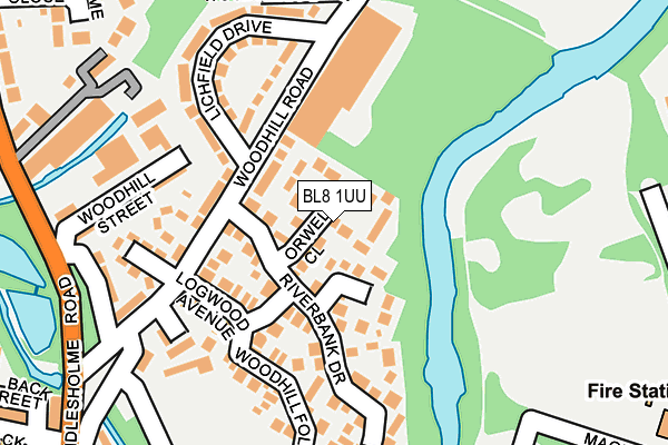 BL8 1UU map - OS OpenMap – Local (Ordnance Survey)