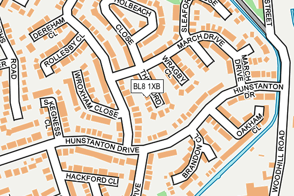 BL8 1XB map - OS OpenMap – Local (Ordnance Survey)