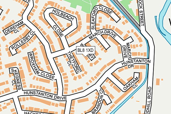 BL8 1XD map - OS OpenMap – Local (Ordnance Survey)