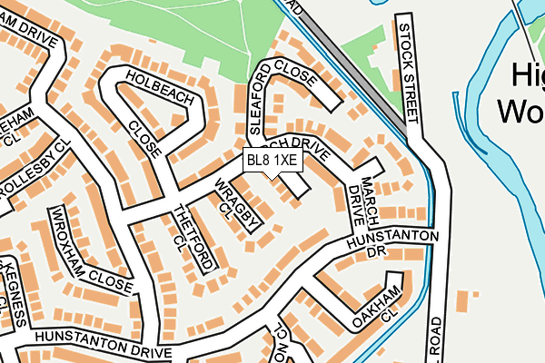 BL8 1XE map - OS OpenMap – Local (Ordnance Survey)