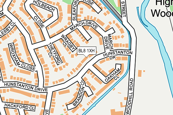 BL8 1XH map - OS OpenMap – Local (Ordnance Survey)