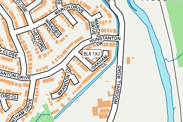 BL8 1XJ map - OS OpenMap – Local (Ordnance Survey)