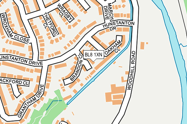 BL8 1XN map - OS OpenMap – Local (Ordnance Survey)