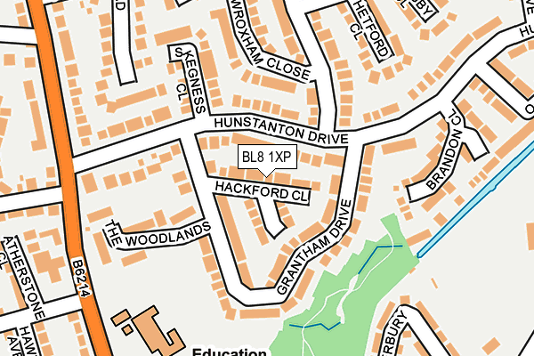 BL8 1XP map - OS OpenMap – Local (Ordnance Survey)