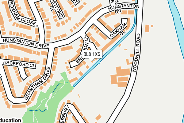 BL8 1XS map - OS OpenMap – Local (Ordnance Survey)