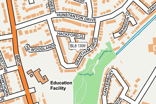 BL8 1XW map - OS OpenMap – Local (Ordnance Survey)