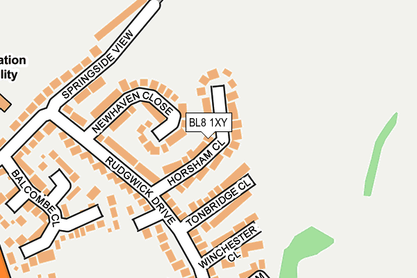 BL8 1XY map - OS OpenMap – Local (Ordnance Survey)