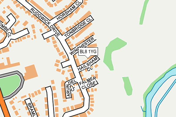 BL8 1YG map - OS OpenMap – Local (Ordnance Survey)