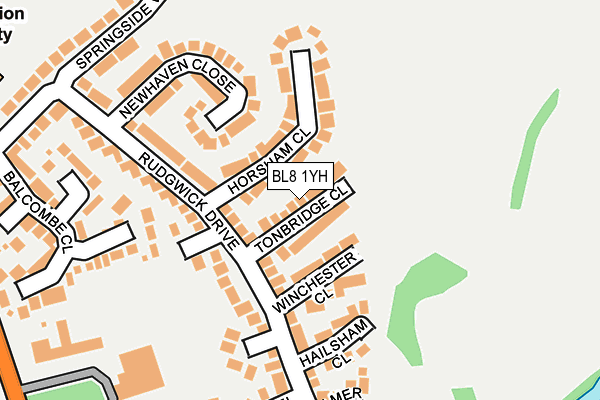 BL8 1YH map - OS OpenMap – Local (Ordnance Survey)