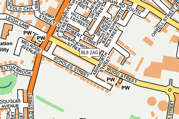 BL8 2AG map - OS OpenMap – Local (Ordnance Survey)