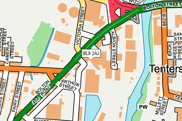 BL8 2AJ map - OS OpenMap – Local (Ordnance Survey)