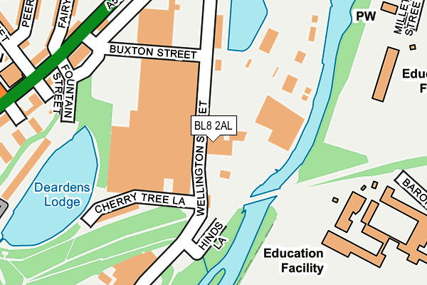 BL8 2AL map - OS OpenMap – Local (Ordnance Survey)