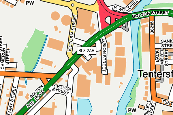 BL8 2AR map - OS OpenMap – Local (Ordnance Survey)