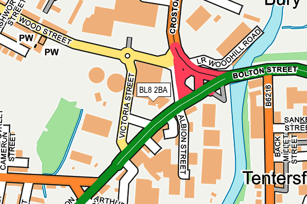 BL8 2BA map - OS OpenMap – Local (Ordnance Survey)