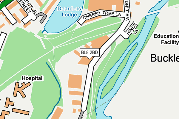 BL8 2BD map - OS OpenMap – Local (Ordnance Survey)