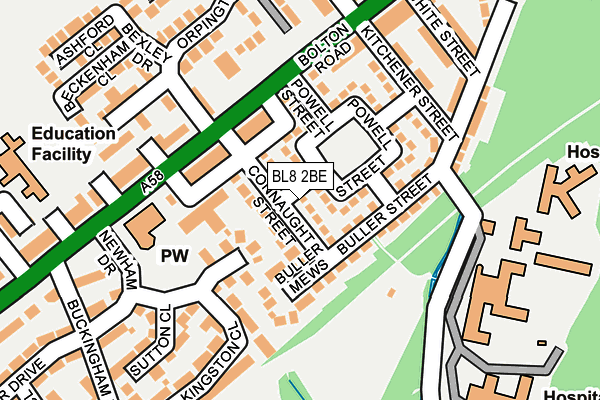 BL8 2BE map - OS OpenMap – Local (Ordnance Survey)