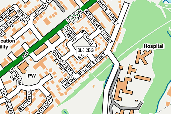 BL8 2BG map - OS OpenMap – Local (Ordnance Survey)