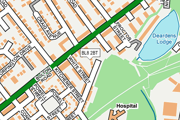 BL8 2BT map - OS OpenMap – Local (Ordnance Survey)