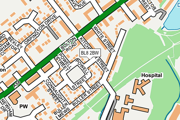 BL8 2BW map - OS OpenMap – Local (Ordnance Survey)