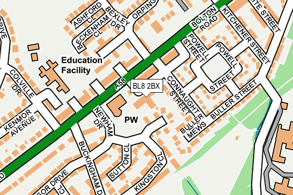 BL8 2BX map - OS OpenMap – Local (Ordnance Survey)