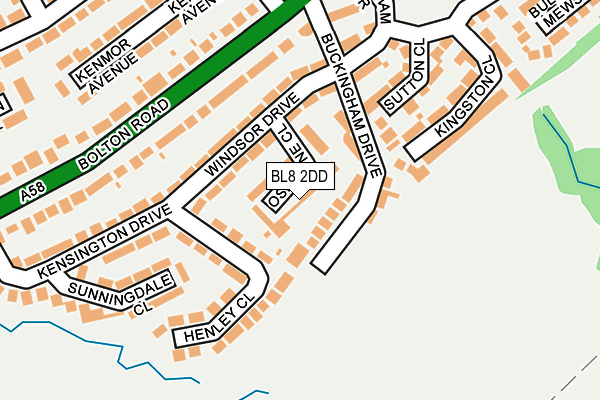 BL8 2DD map - OS OpenMap – Local (Ordnance Survey)