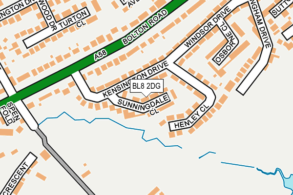 BL8 2DG map - OS OpenMap – Local (Ordnance Survey)