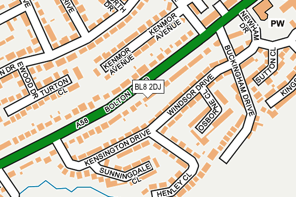 BL8 2DJ map - OS OpenMap – Local (Ordnance Survey)