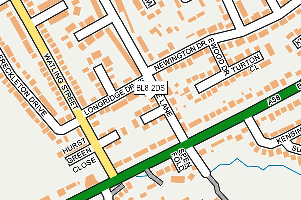 BL8 2DS map - OS OpenMap – Local (Ordnance Survey)