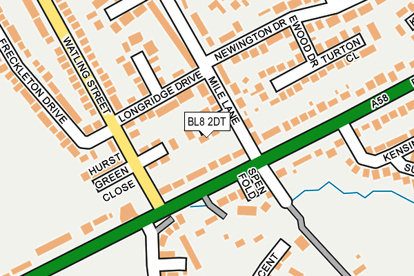 BL8 2DT map - OS OpenMap – Local (Ordnance Survey)