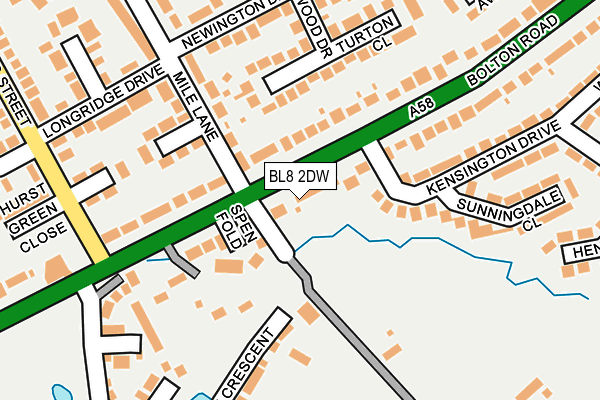 BL8 2DW map - OS OpenMap – Local (Ordnance Survey)