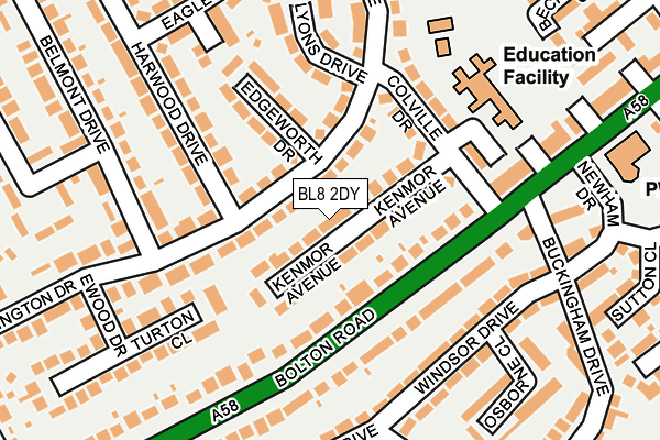 BL8 2DY map - OS OpenMap – Local (Ordnance Survey)