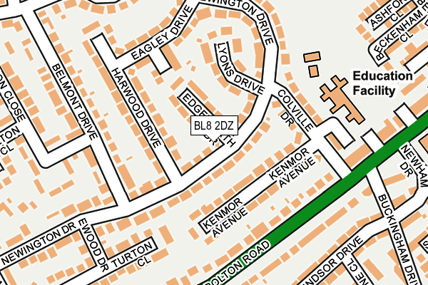 BL8 2DZ map - OS OpenMap – Local (Ordnance Survey)