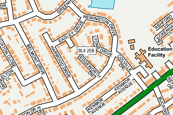 BL8 2EB map - OS OpenMap – Local (Ordnance Survey)