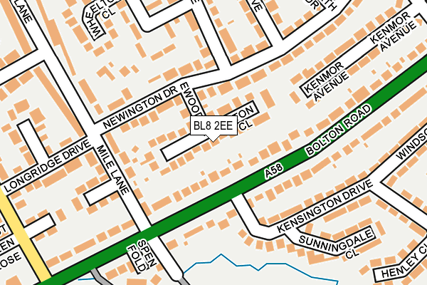 BL8 2EE map - OS OpenMap – Local (Ordnance Survey)