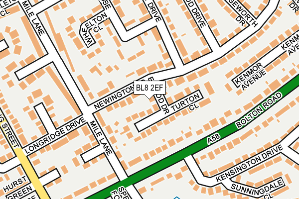 BL8 2EF map - OS OpenMap – Local (Ordnance Survey)