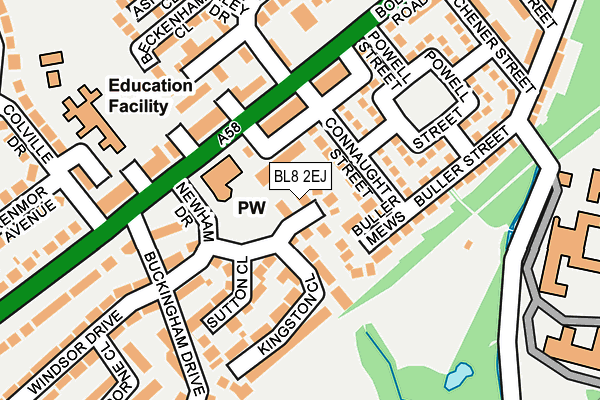 BL8 2EJ map - OS OpenMap – Local (Ordnance Survey)
