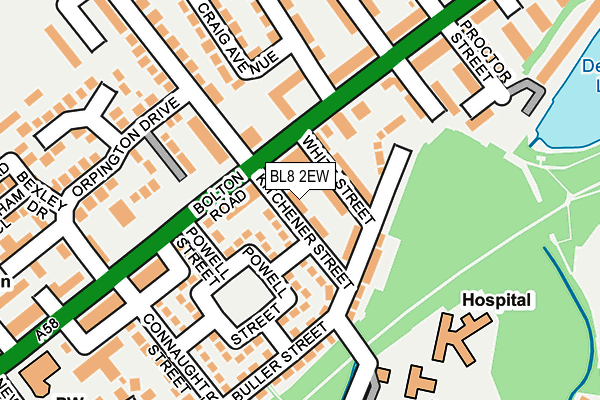 BL8 2EW map - OS OpenMap – Local (Ordnance Survey)